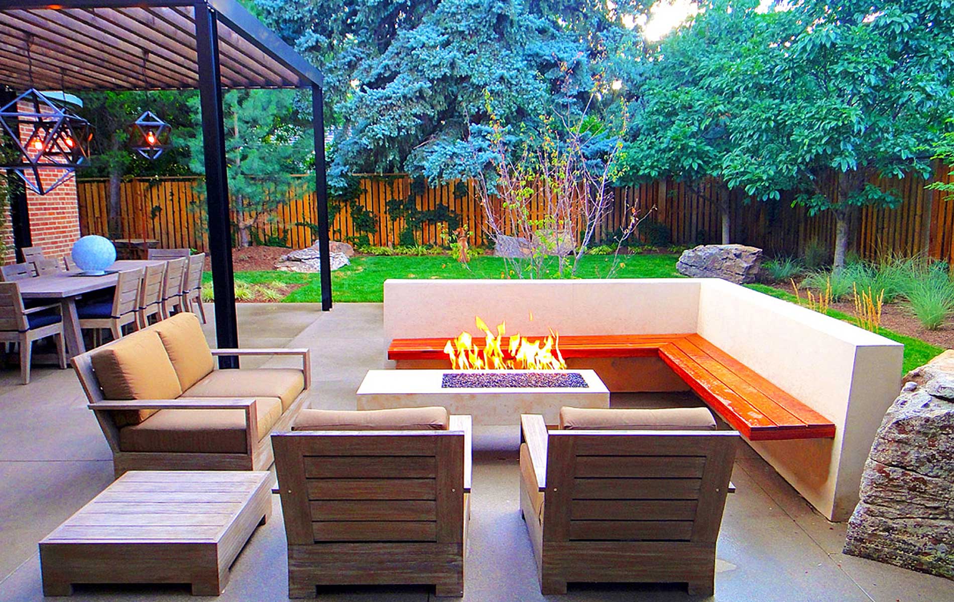 Sleek Modern Outdoor Living Space in Park Hill - Mile High Landscaping