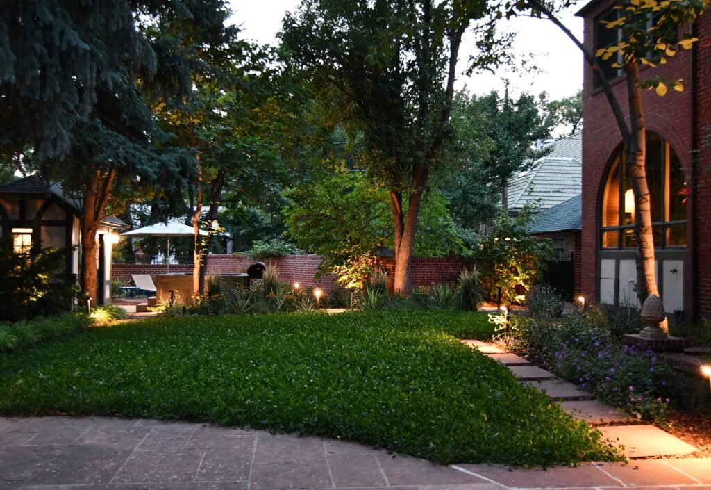 steel water feature historic denver yard