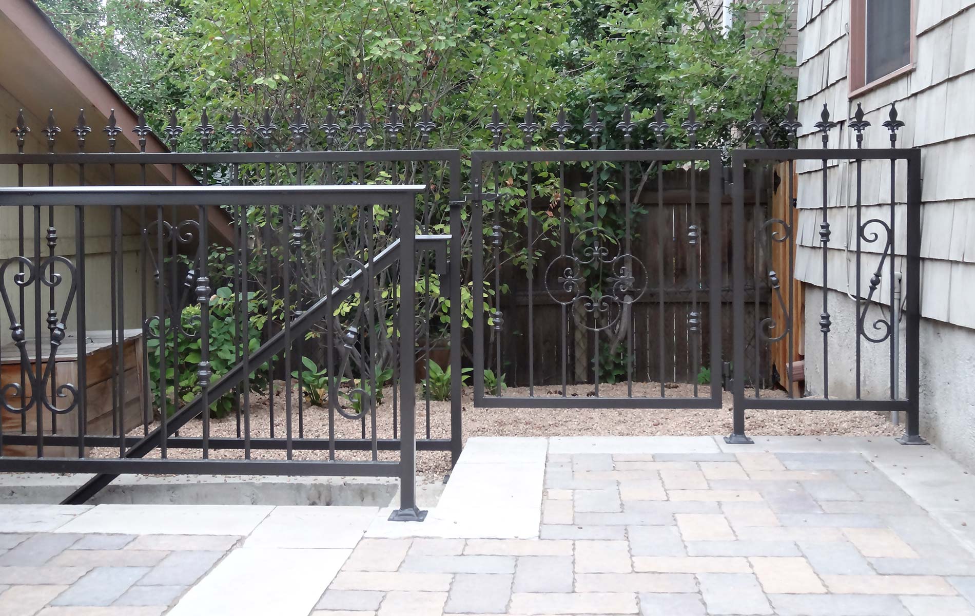 ornate metal guardrail accents this historic residence